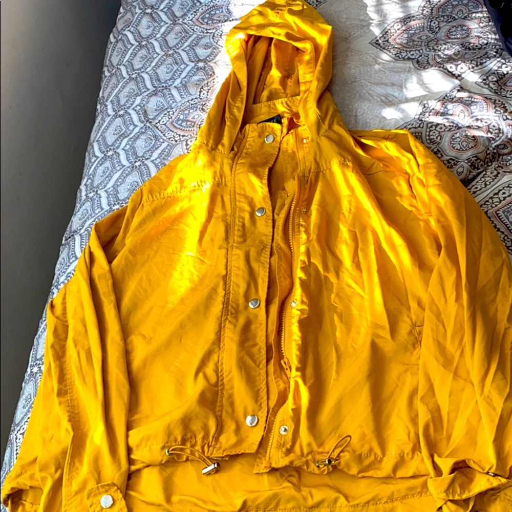 Yellow wind breaker jacket
